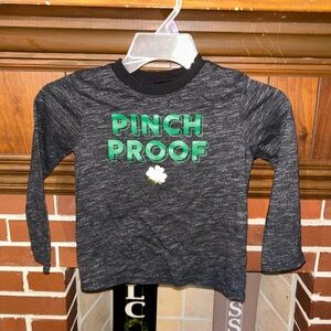 Gray Kids Shirt with Green Print